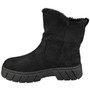 BRONWEN Black Ankle Chelsea Faux Suede Zip Comfy Warm Lined Boots