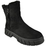 BRONWEN Black Ankle Chelsea Faux Suede Zip Comfy Warm Lined Boots