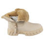 BRONWEN Beige Ankle Chelsea Faux Suede Zip Comfy Warm Lined Boots