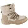 ELOWEN Beige Ankle Faux Fur Lace Up Lined Trainer Boots