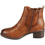 HONORA Camel Ankle Zip Comfy Grip Warm Lined Boots