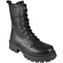 LILIAS Black Punk Goth Lace Up Biker Military Mid Calf Boots