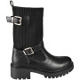 SEREN Black Sock Fashion Mid Calf Chunky Heel Boots