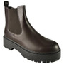 SHANIRA Brown Ankle Chelsea Platform Chunky Zip Boots