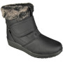 BARBARA Black Ankle Wedge Fur Lined Grip Comfy Heel Winter Casual Boots