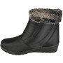 BARBARA Black Ankle Wedge Fur Lined Grip Comfy Heel Winter Casual Boots