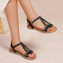 HAZEL Black Ankle Strap Lightweight Flat Sandals