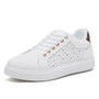 ZURISH White Trainers Mid Top Nubuck Lace Up Shoes