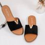 BRITNY Black Sliders Flat Open toes Slip On Shoes