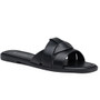 MISHA Black Sliders Flat Mules Comfort Slip On Shoes