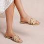MISHA Khaki Sliders Flat Mules Comfort Slip On Shoes