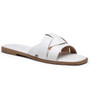 MISHA White Sliders Flat Mules Comfort Slip On Shoes