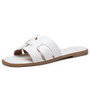MIRAAL White Sliders Flat Mules Smmer Slip On Shoes