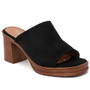 MARGOT Black Slip On Open Toe Mid Heel Beach Sliders