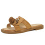 DOREEN Camel Open Toe Comfy Cushioned Summer Mule Sliders