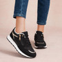 ZOEY Black Ladies Classic Lace Up Comfy Trainers