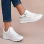 ZOEY White Ladies Classic Lace Up Comfy Trainers