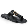 ARYA Black Ladies Open Toe Walking FlipFlop Sliders