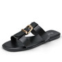 ARYA Black Ladies Open Toe Walking FlipFlop Sliders