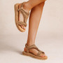 VIOLET Camel Ladies Open Wedge Ankle Strap Sandals
