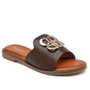 MARNIE Brown Ladies Slip On Open Toe Comfort Slippers