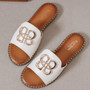 MARNIE White Ladies Slip On Open Toe Comfort Slippers