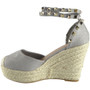 "TAINA" Grey Suede Ankle Strap Sandals