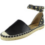 "LUCY" Black Ankle Strap Studded Sandles