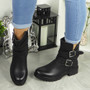 Kestral Black Buckle Strap Boots