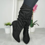 Robin Black Mid Calf Rouched Slouched Boots 