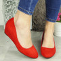 Corinna Red Wedge Court Comfy Sole Shoes 