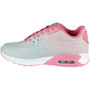 Annika Grey/Pink Lace Up Sports Trainers