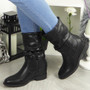 Adley Black Hidden Heel Wedge Boots