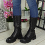 CADENCE Black Lace Up Chunky Boots