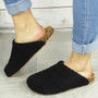 MAIDA Black Slippers Mules Loafers Warm House Boots