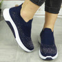 PHOEBE Navy New Bling Sneakers Slip On Boots