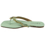 ZYKEEM Green Flip Flops Chain Flat Slippers 