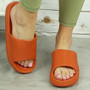 LARINA Orange Slip On Platform Summer Slippers