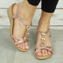 AREEB Champagne Slingback Light Comfy Elastic Sandals