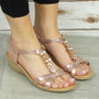 AREEB Champagne Slingback Light Comfy Elastic Sandals