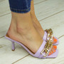 OSHEA Purple High Heel Party Chain Sandals
