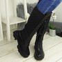 MAICIE Black Rider Chunky Lace Up Comfy Boots