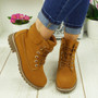  SPRIHA Camel Ankle Lace Up Combat Trainers Boots  