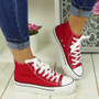  SAVY Red Canvas Trainers Sneakers Boots 