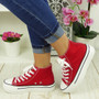  SAVY Red Canvas Trainers Sneakers Boots 