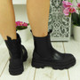  GAGE Black Mid Calf Chelsea Punk Goth Boots 