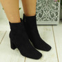 ERIAN Black Ankle High  Square Toe  Boots 