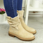  MACI Beige Ankle Fleece Lined Comfy Boots 