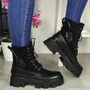 LEAH Black Punk Goth Lace Up Boots