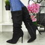 RYMAN Black Mid Calf Heel Zip Boots 